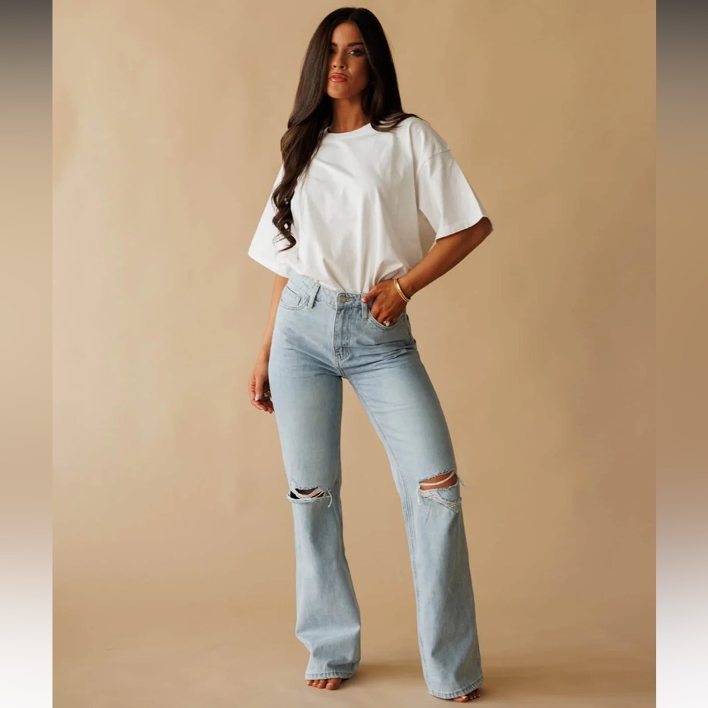 VERVET Classic High-Rise Light Wash Distressed Women’s Jeans